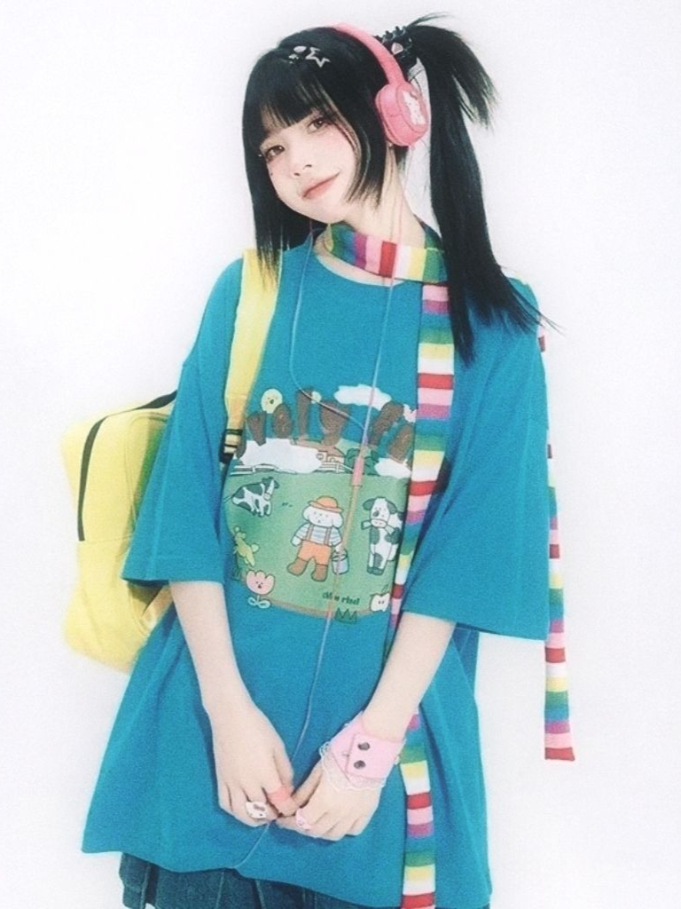 Y2K Aesthetic Oversized T-Shir - Farming Japan recension och pris