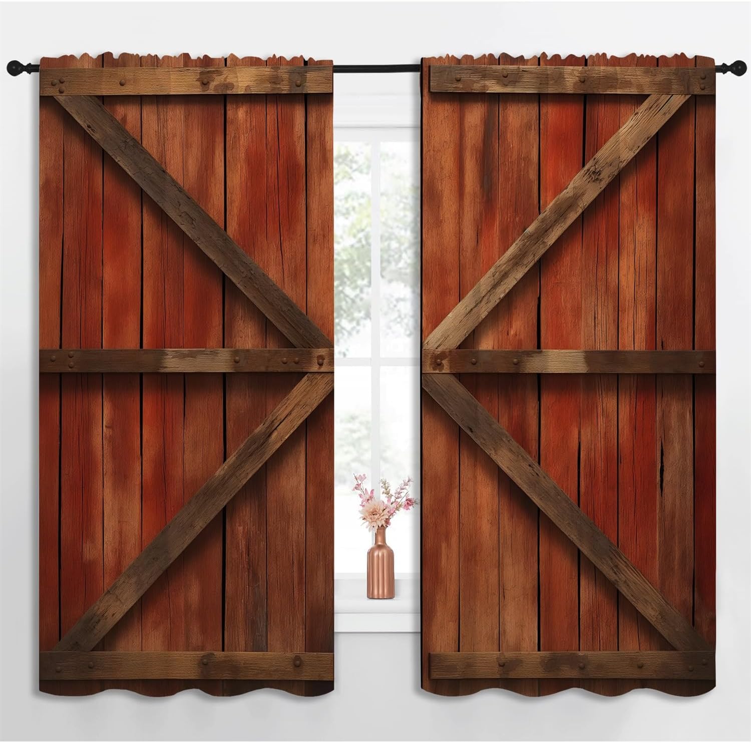 Barn Wood Door Blackout Curtai - Farming Japan recension och pris